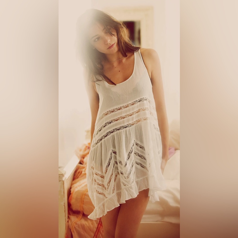 Free People Voile and Lace Trapeze Slip Size Small